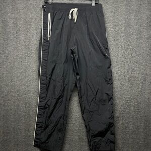 Nike Men's‎ Black Track Pants Side Snap Button Size XL Y2K Baggy